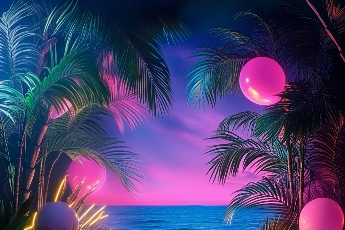Tropicana Neon Beach Party, a Background Graphic by Printable Treasure (Photo 4 of 6)