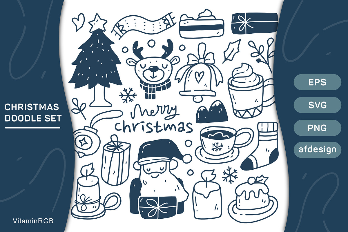 Christmas doodle set, a Decorative Illustration by VitaminRGB
