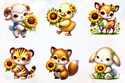 spring animal sunflowers sublimation, an Illustration by RobertsArt (Thumbnail 2 of 4)