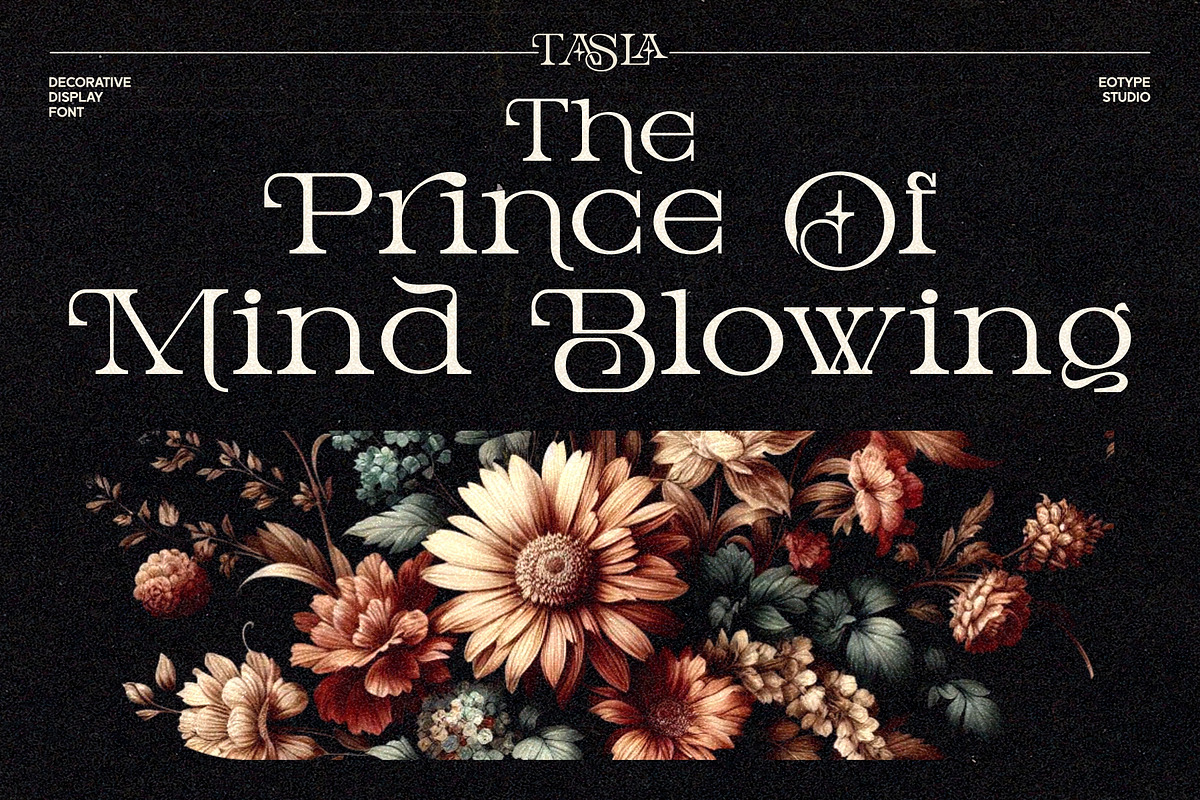 Tasla Decorative Font, a Serif Font by Eotype Studio (Photo 5 of 9)