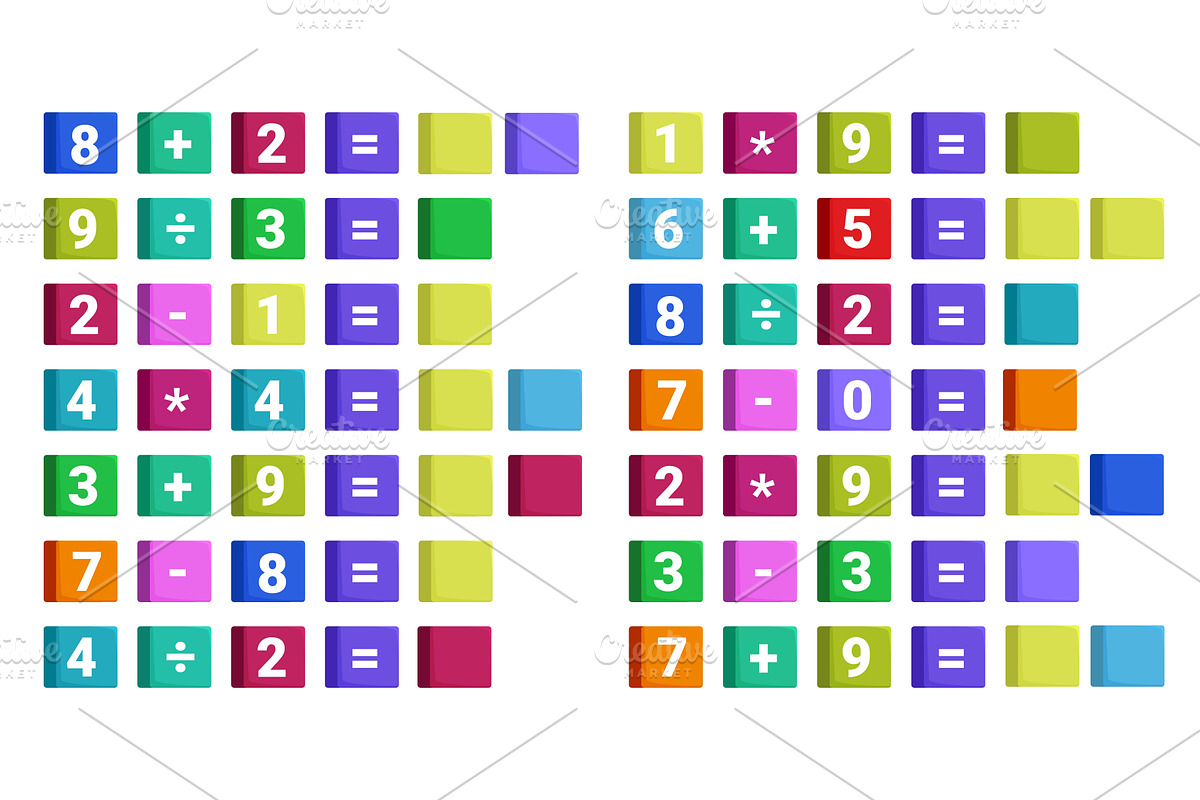 Toddler math exercises. Mathematics, an Object Illustration by Valerie Bodnar