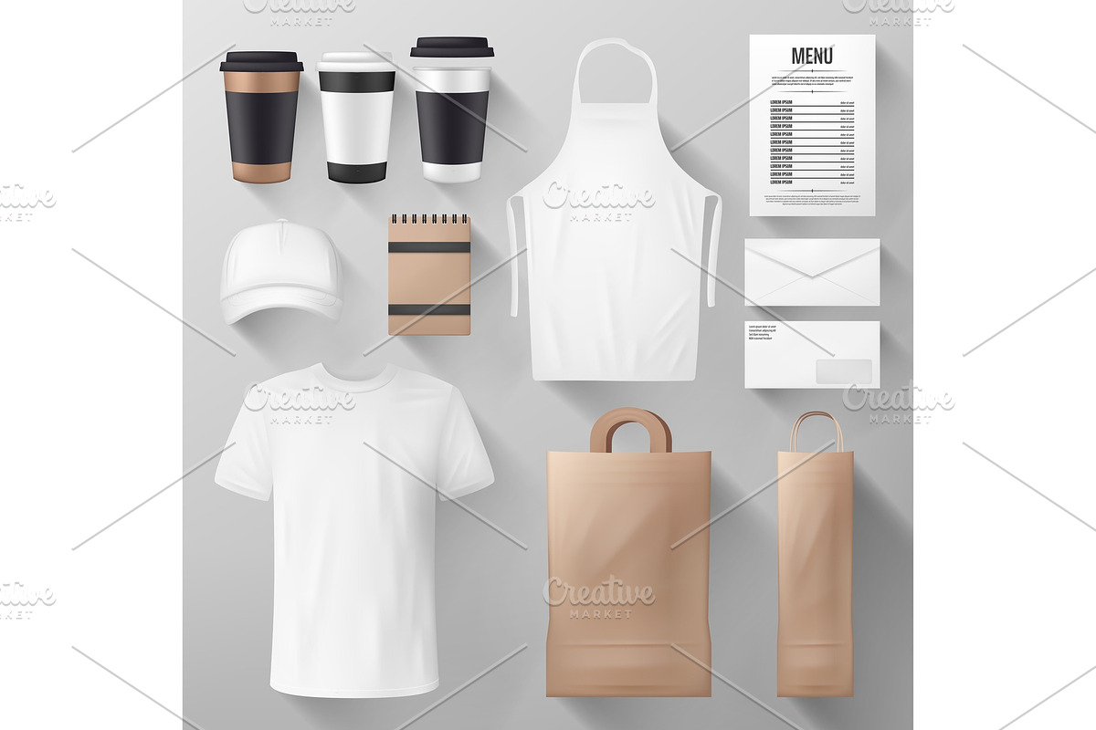 Restaurant and cafe corporate identity template, a Food Illustration by Vector Tradition