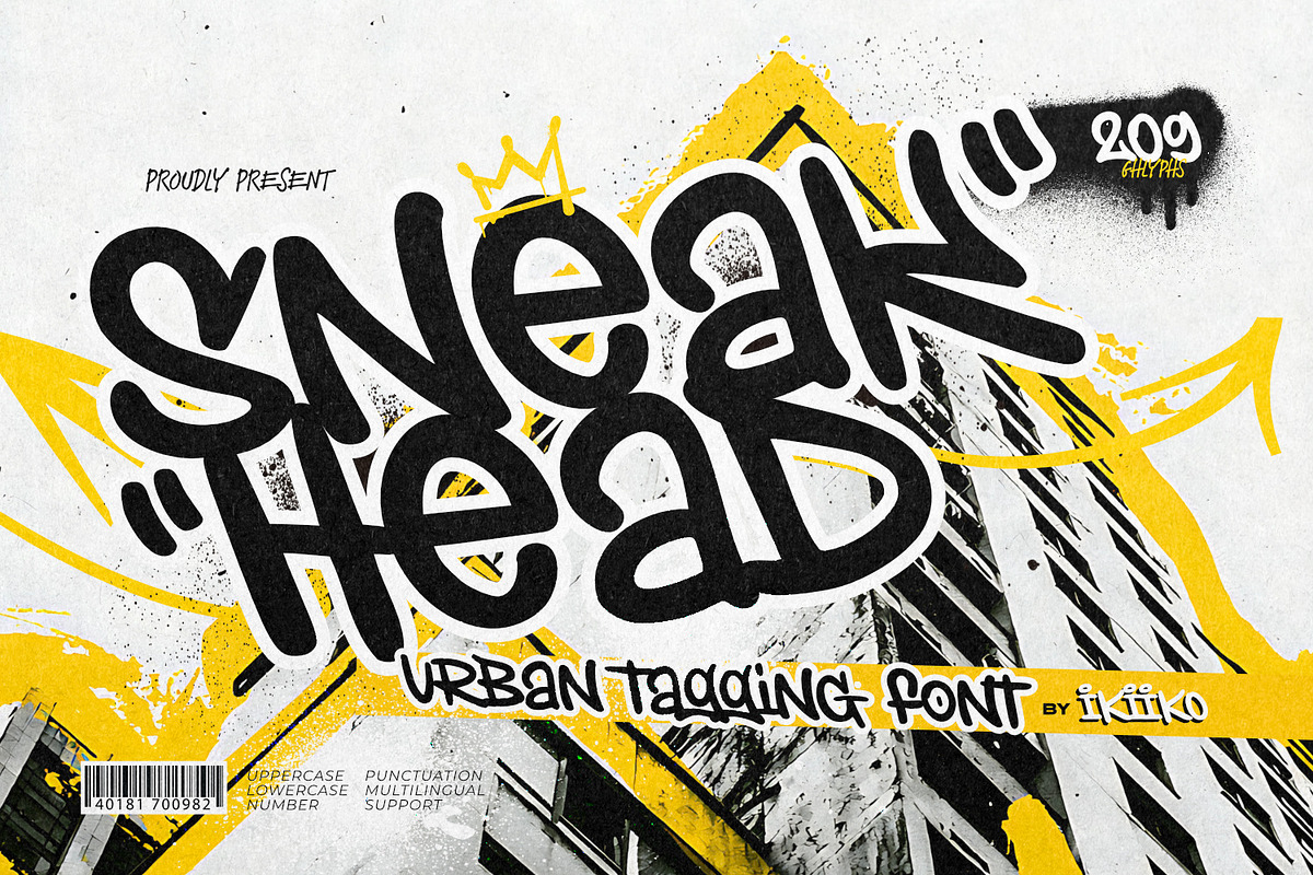 Sneakhead - Urban Tagging Font, a Symbol Font by ikiiko (Photo 1 of 7)