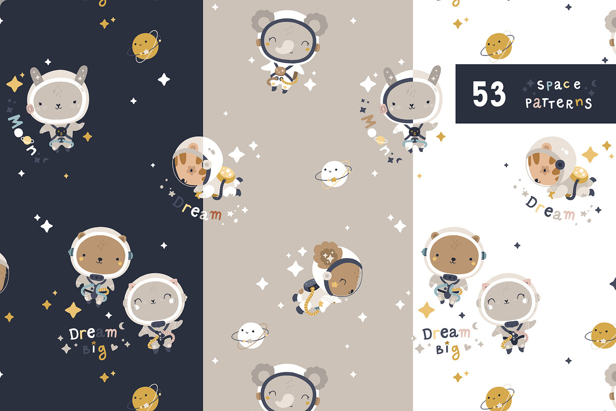 Space time Kids patterns, a Pattern Graphic by tatiletters (Photo 9 of 14)