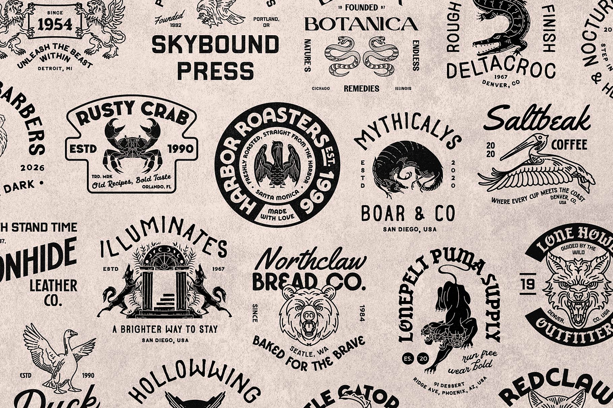 Beast Logo & Badge Pack, an Animal Illustration by Skilline Supply Co. (Photo 1 of 12)