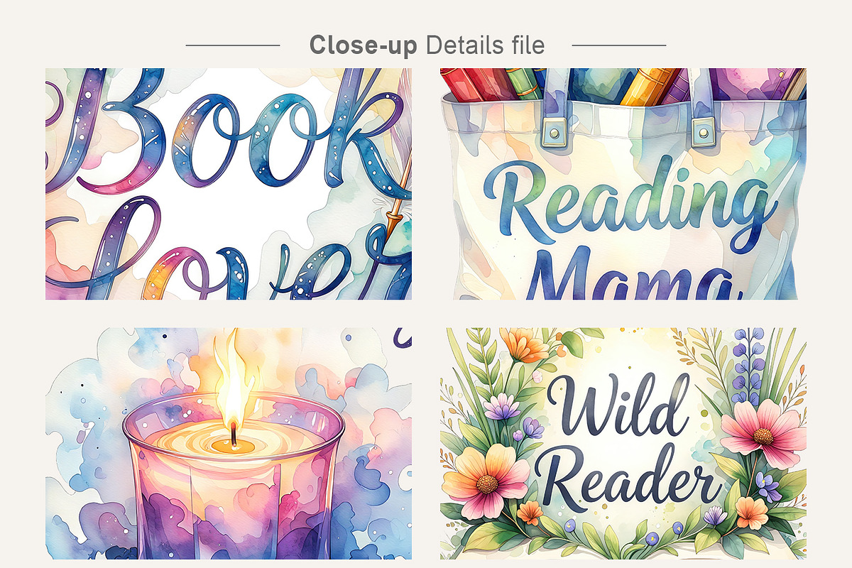 Vintage Bookish Sublimation PNG, an Illustration by Artnoy (Photo 4 of 8)