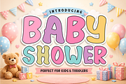 Baby Shower - Cute Bubbly Kids Font, a Sans Serif Font by KiddoGlyphs Studio (Thumbnail 1 of 5)