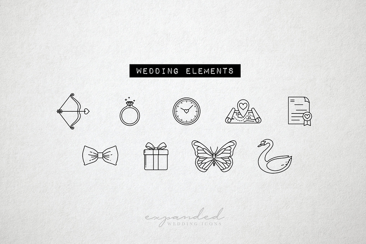 100 Wedding Icons Set - Expanded, an Outline Icon by Hatch Design Workshop (Photo 12 of 15)