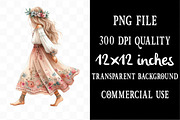 Watercolor Boho Girls Clipart, an Illustration by Designking (Thumbnail 4 of 4)