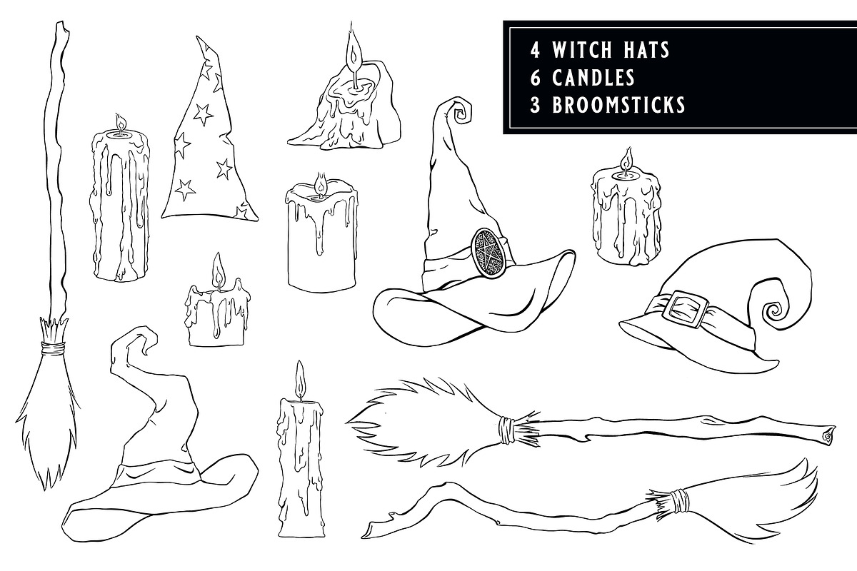 Classic Halloween Inky Illustrations, a Decorative Illustration by The Digital Prop Shop (Photo 3 of 7)