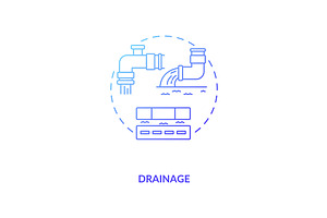 Drainage Blue Gradient Concept Icon