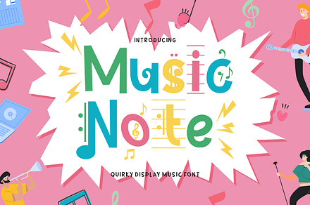 Music Note - Quirky Display Music, a Font by PutraCetol Studio