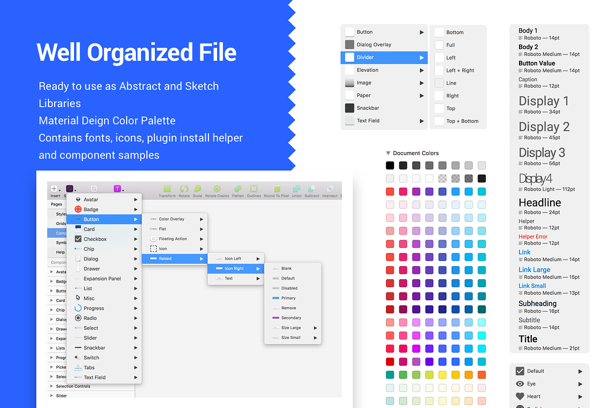 Material Design UI Kit for SketchApp preview 6