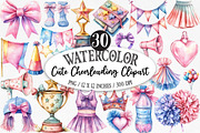 Cute Cheerleading Clipart, an Illustration by Designking (Thumbnail 1 of 5)