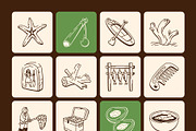 Hawaii Doodle Icon Set, an Outline Icon by Vectors Market (Thumbnail 7 of 8)