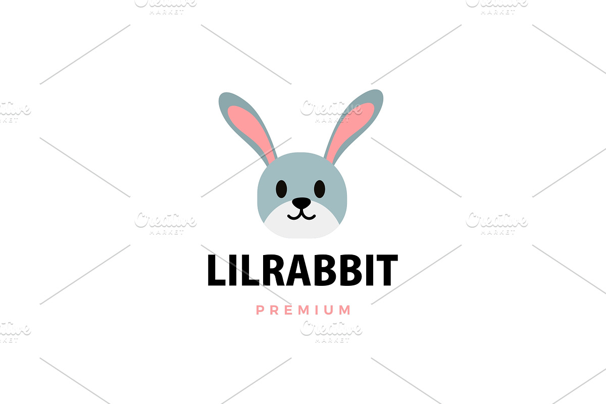 cute little rabbit cartoon logo, a Poster Template by VASTARD STUDIO