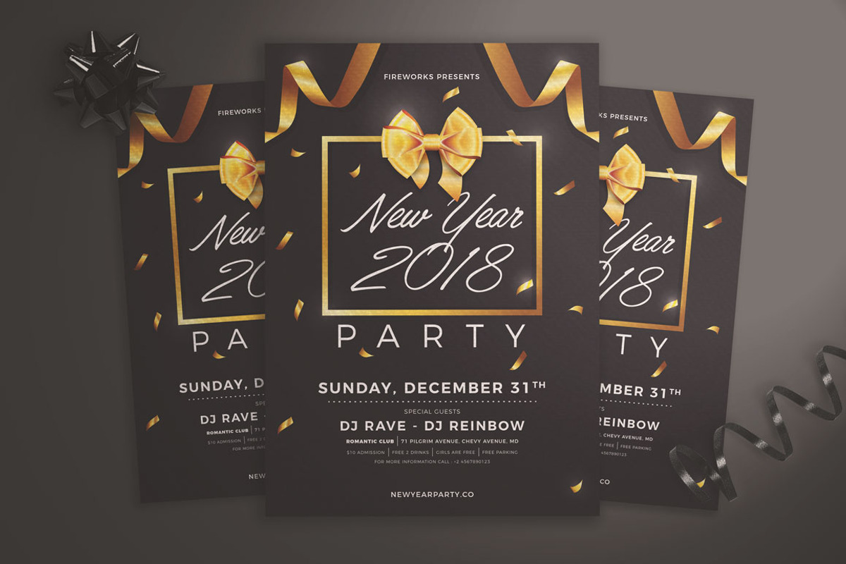 New Year Party Flyer, a Flyer Template by KMZVR.Lab (Photo 3 of 4)