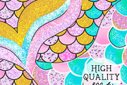 Mermaid tail clipart, nursery, a Decorative Illustration by CommercialCliparts (Thumbnail 2 of 3)