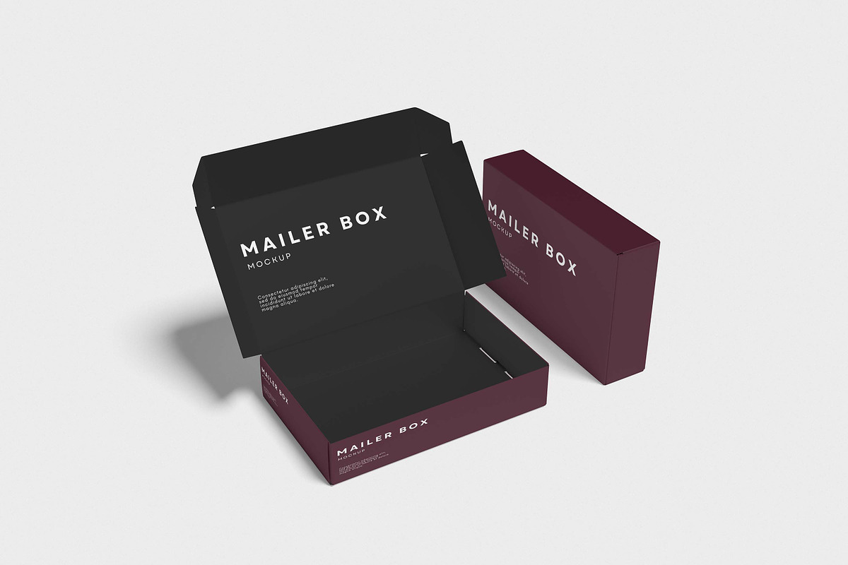 Mailer Box Mockup, a Packaging Mockup by xavier_studio (Photo 2 of 5)