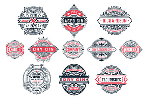 Set of 11 Vintage Logos and Badges, a Branding & Logo Template by OneVectorStock
