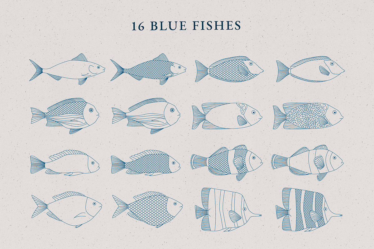 Blue Fishes, a Pattern Graphic by Anatartan Design (Photo 2 of 7)