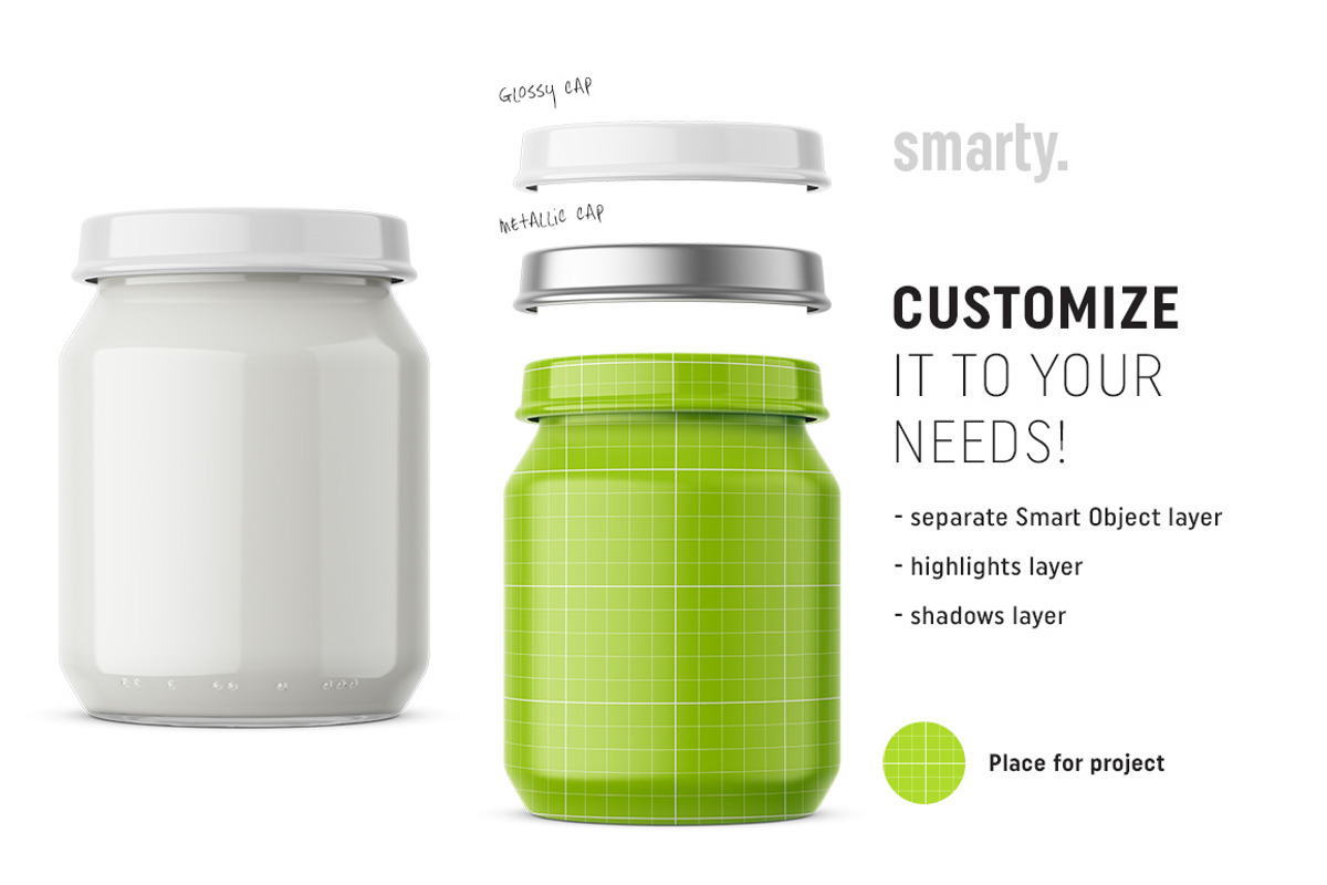 Food Jar Mockups, a Product Mockup by Smarty Mockups (Photo 3 of 6)