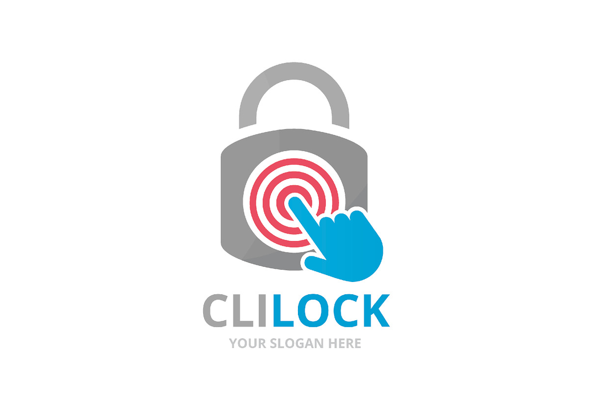 Vector lock and click logo, a Branding & Logo Template by GraphiShop