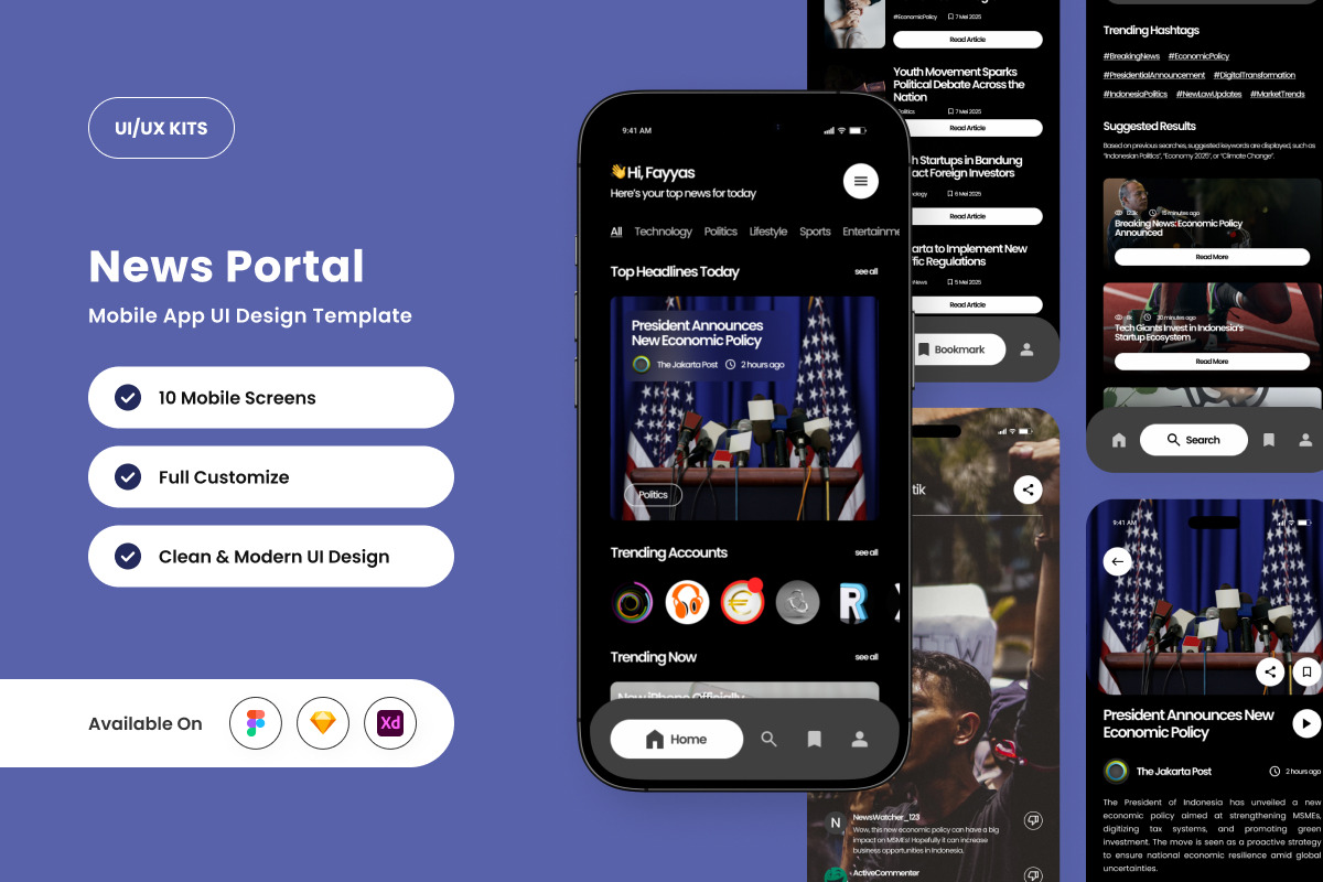 Newstica - News Portal App Design, an App Template by twinstd