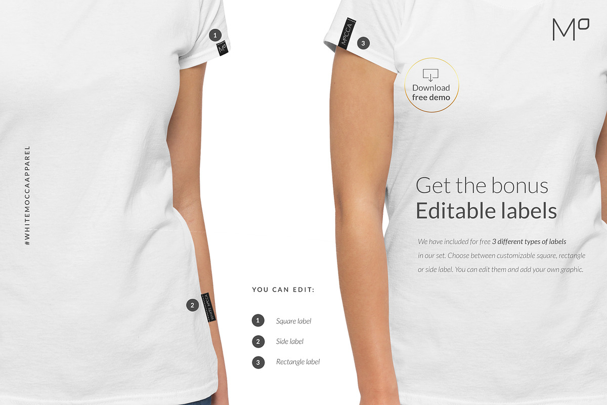 Women T-Shirt Mockups Set FREE DEMO, a Books & Magazine Mockup by Apparel_Mockups (Photo 19 of 27)