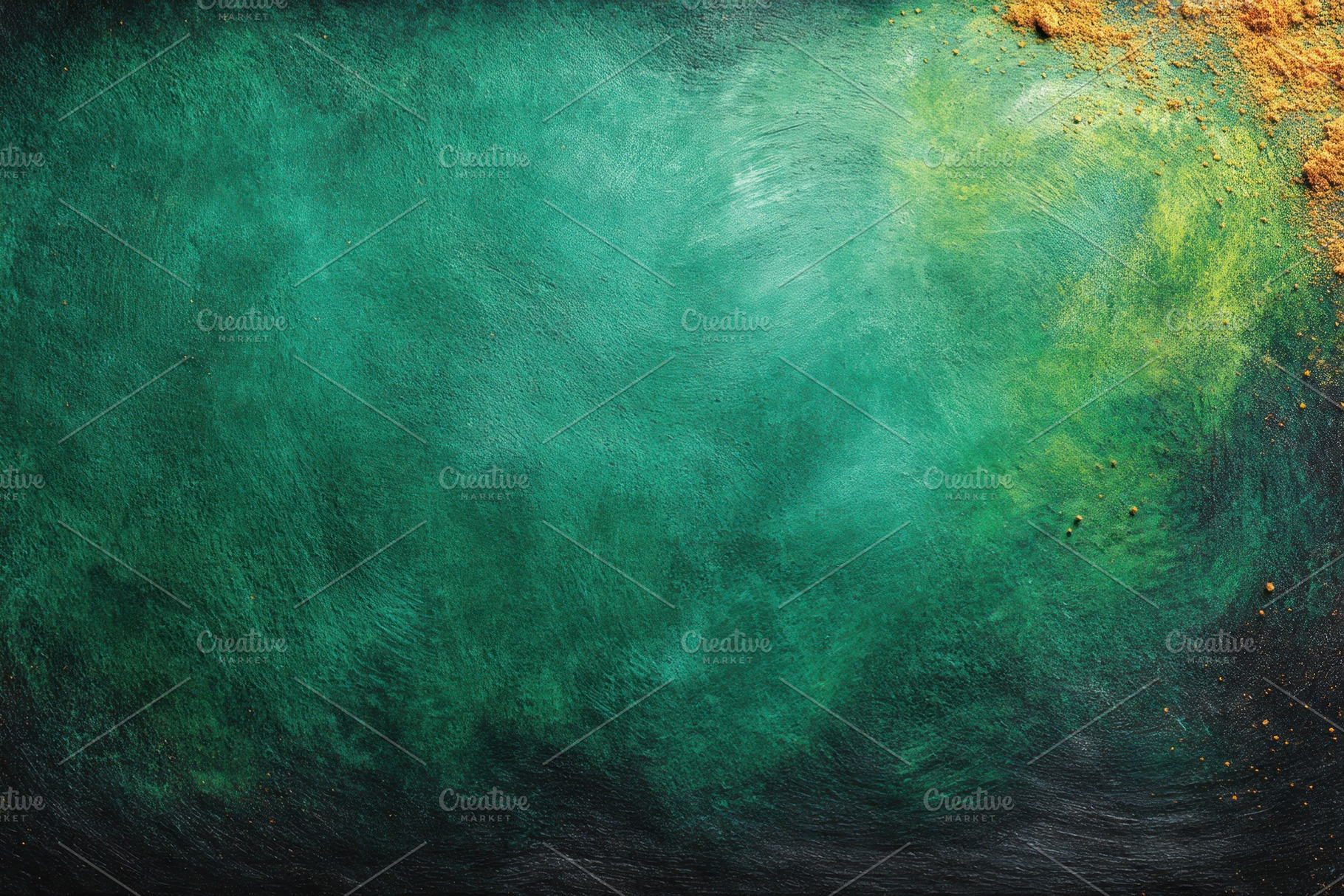 Green textured background with scattered golden brown crumbs and, a Nature Photo by José Manuel Gelpi