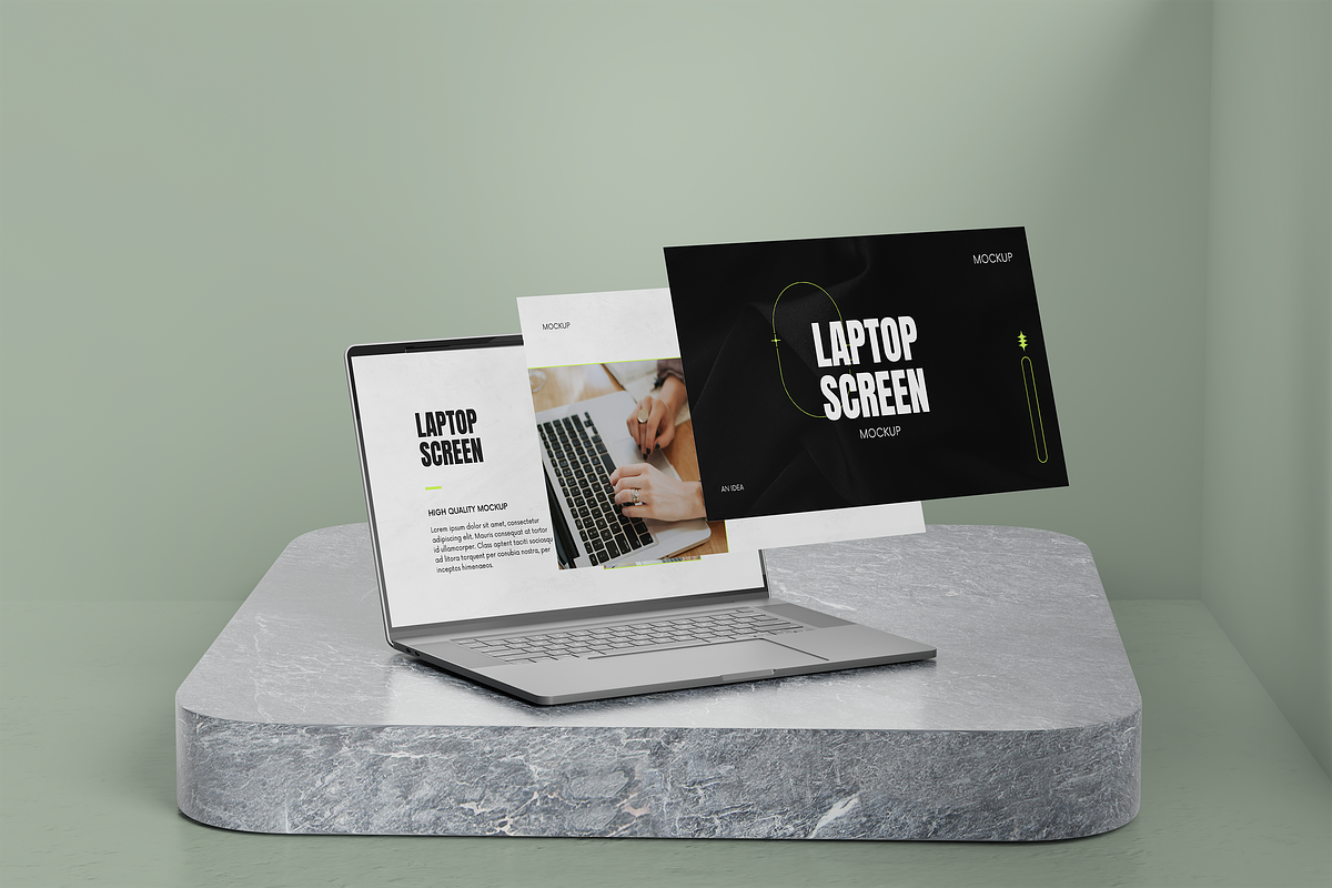 Laptop Screen Mockup, a Wearable Device Mockup by xavier_studio (Photo 4 of 5)