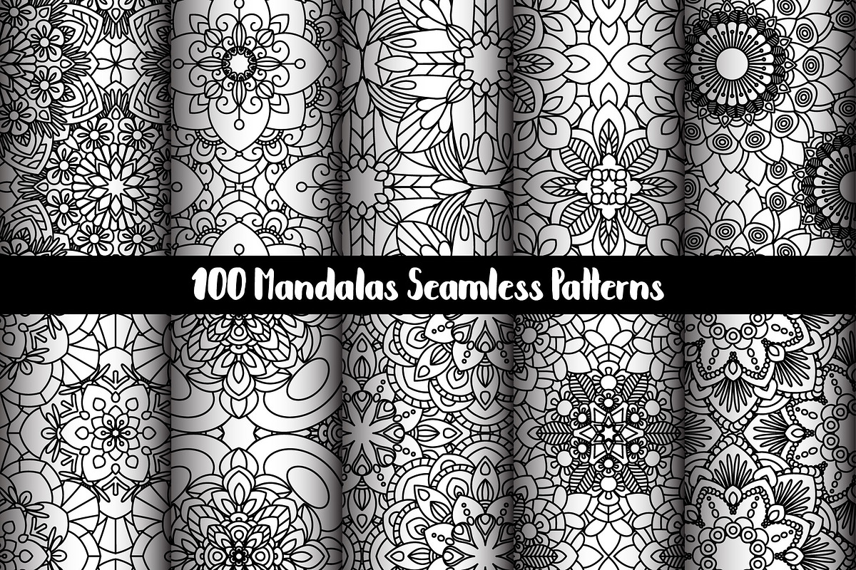 100 Mandalas Seamless Patterns, a Pattern Graphic by Elinorka (Photo 12 of 23)