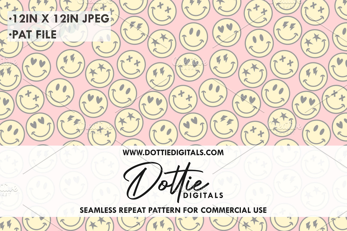Pink Happy Smiles Repeat Pattern, a Pattern Graphic by Dottie Digitals (Photo 2 of 2)