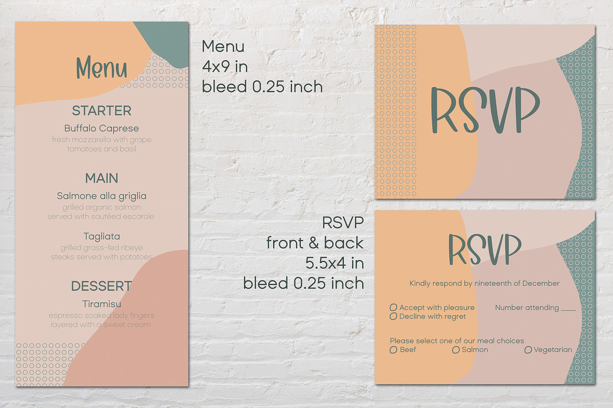 Abstract modern wedding cards suite, an Invitation Template by MariiaVD (Photo 7 of 10)