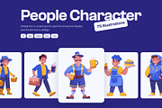People Character Illustration Set, a Person Illustration by Brickclay (Thumbnail 1 of 10)