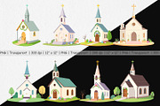 Church Clipart, a Graphic by Artnoy (Thumbnail 2 of 5)