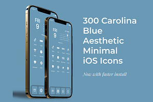 300 Carolina Blue iOS 14 Icon Pack