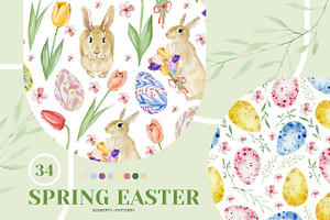 Spring Easter Pattern Floral Animal