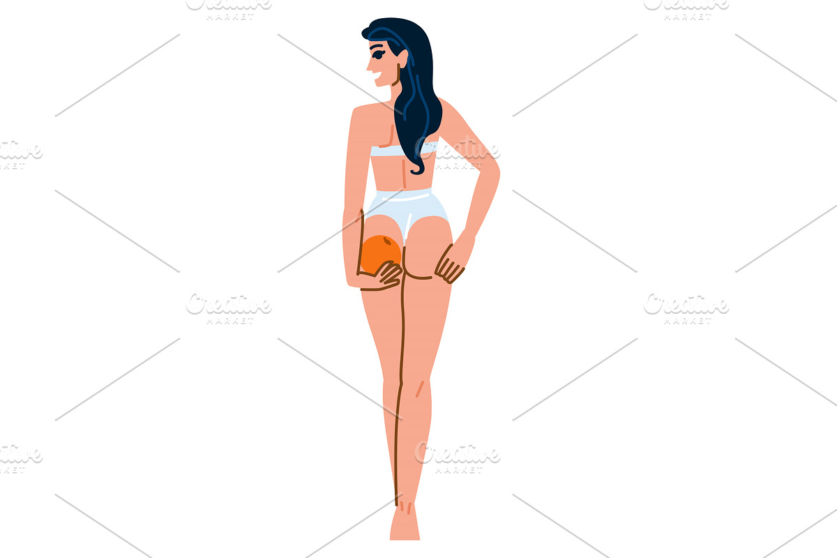 Woman holding orange between, an Illustration by pikepicture