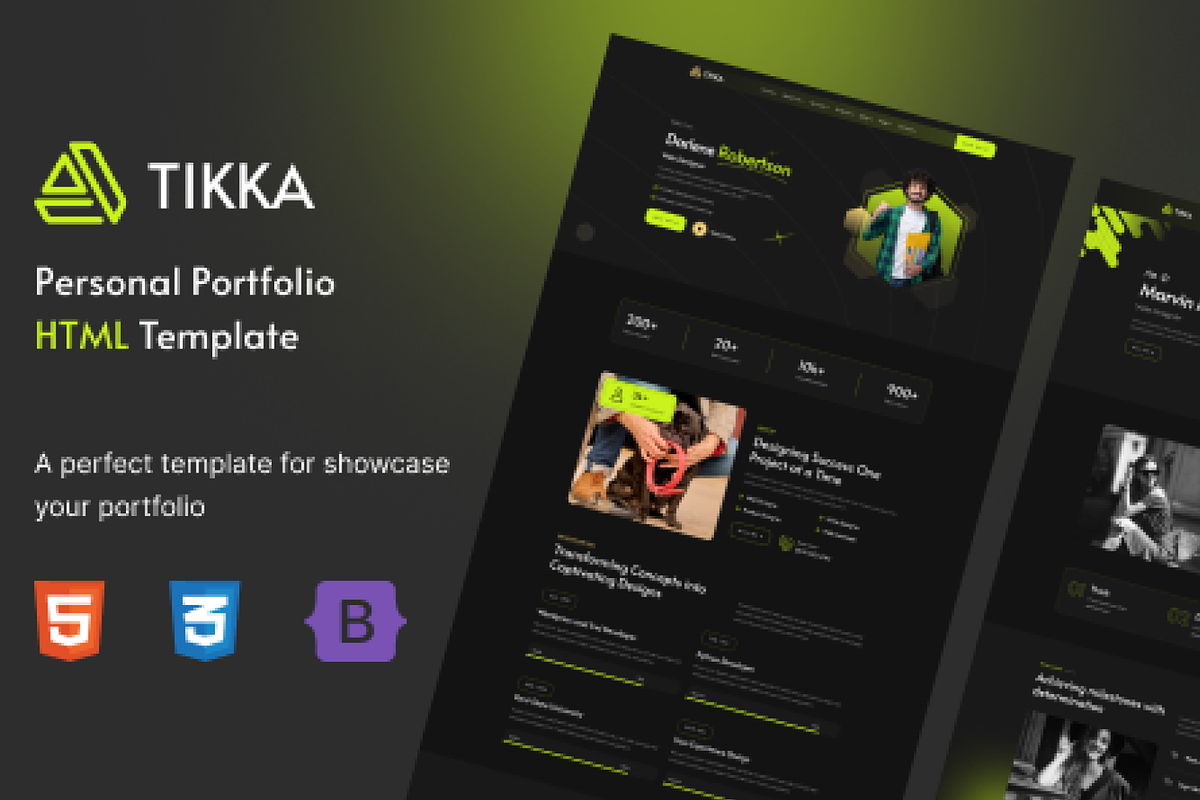 Tikka - Portfolio Bootstrap Template, a Bootstrap Template by ReformedTech (Photo 1 of 7)