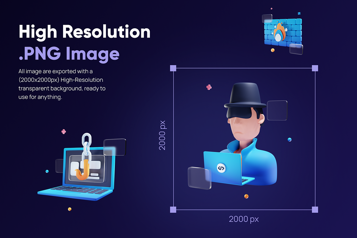 Cyberly - Cyber Security 3D Icon Set, an Object 3D Model by Illustraly Design (Photo 4 of 7)