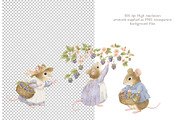 Blackberry Mice Watercolor Set, an Animal Illustration by AlenaVlasko stock Market (Thumbnail 2 of 11)