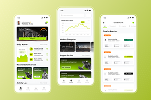 Fit Zone Fitness Mobile App UI Kits