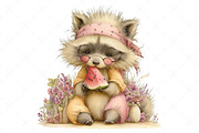 Summer Funny Raccoon Clipart, an Illustration by Craft Nest (Thumbnail 11 of 12)