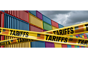 US Tariffs Caution Tape Blocking, a Transportation Photo by piter.goskov