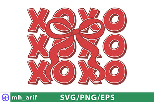 XOXO Coquette Bow Valentines Day SVG, a Graphic by mh_arif