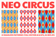 Neo Circus Seamless Pattern, a Pattern Graphic by Firowerk (Thumbnail 1 of 7)