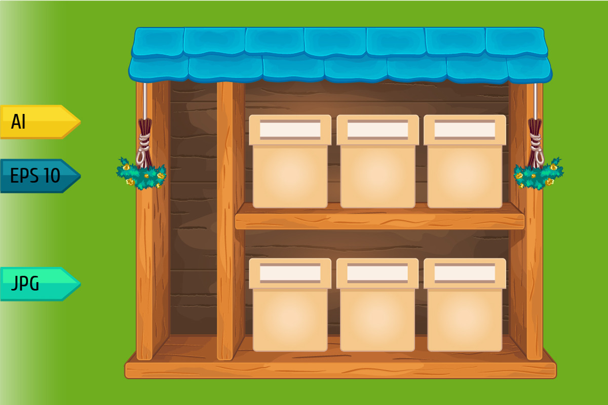 Game wooden store windows set, a Templates & Theme by julia_musdotter (Photo 5 of 21)