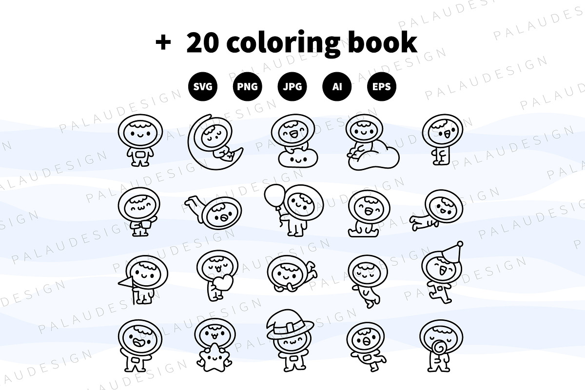 Cute Baby Astronaut Character, a Person Illustration by Palau (Photo 11 of 12)
