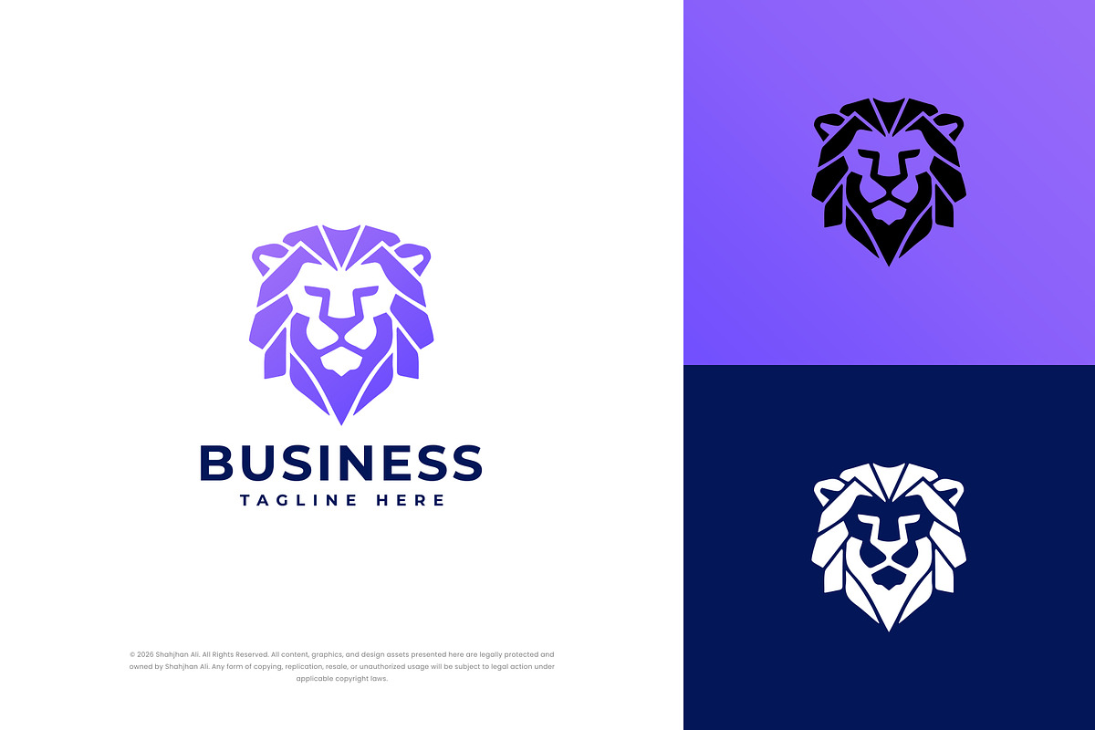 Minimal Lion Head Logo Design, a Branding & Logo Template by Shahjhan (Photo 1 of 5)